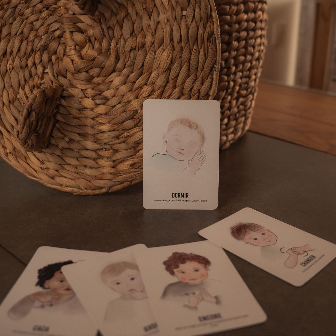 Les cartes bébé signe avec le signe dormir