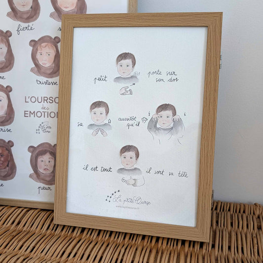 Affiche comptine signée petit escargot encadrée