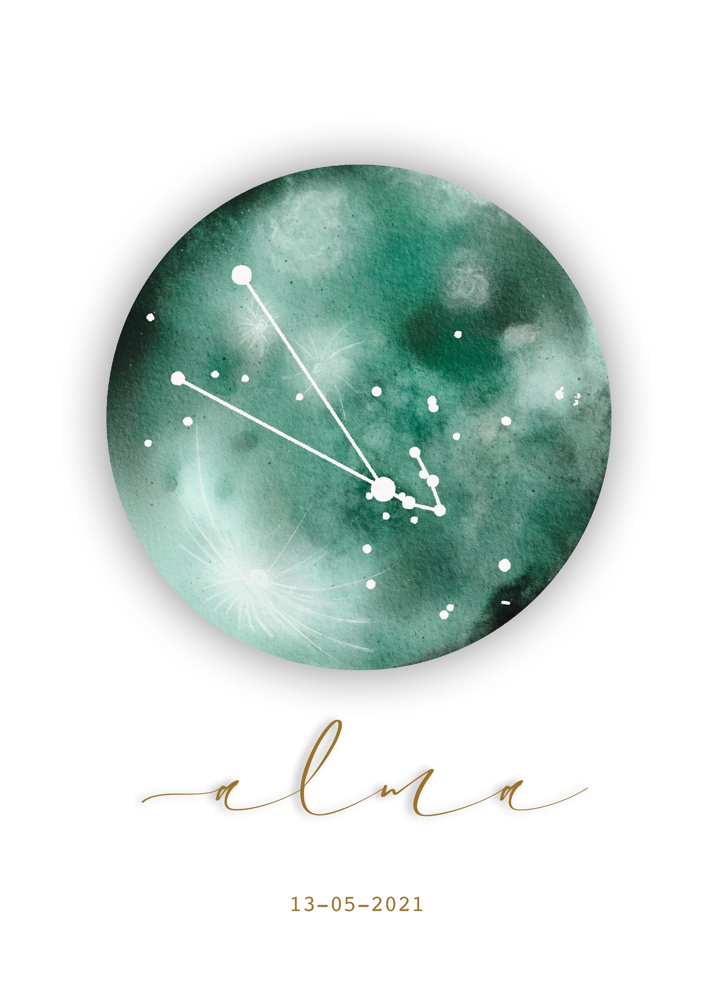 Les lunes astro La p'tite Ourse sont créées à partir d'une aquarelle numérique.