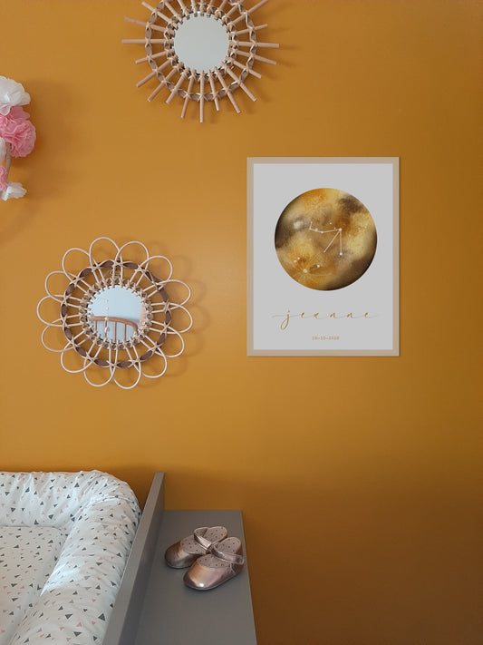 Les lunes astro La p'tite Ourse sont créées à partir d'une aquarelle numérique.