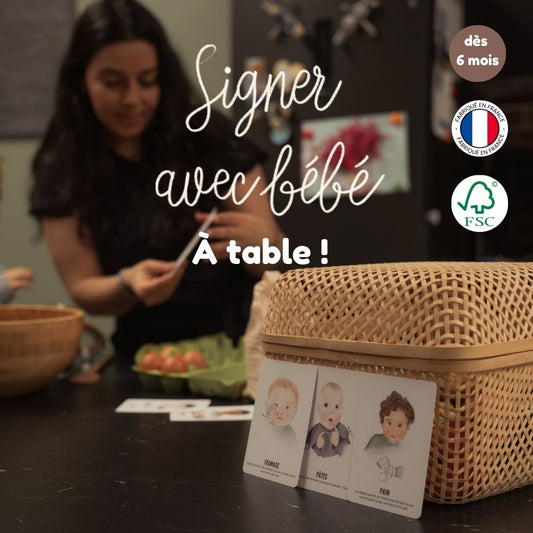 Cartes bébé signe à table dès 6 mois fabriqué en France