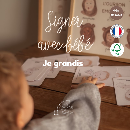 Cartes bébé signe je grandis, dès 12 mois