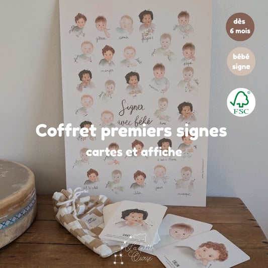 Coffret cartes et affiche pour débuter le bébé signe