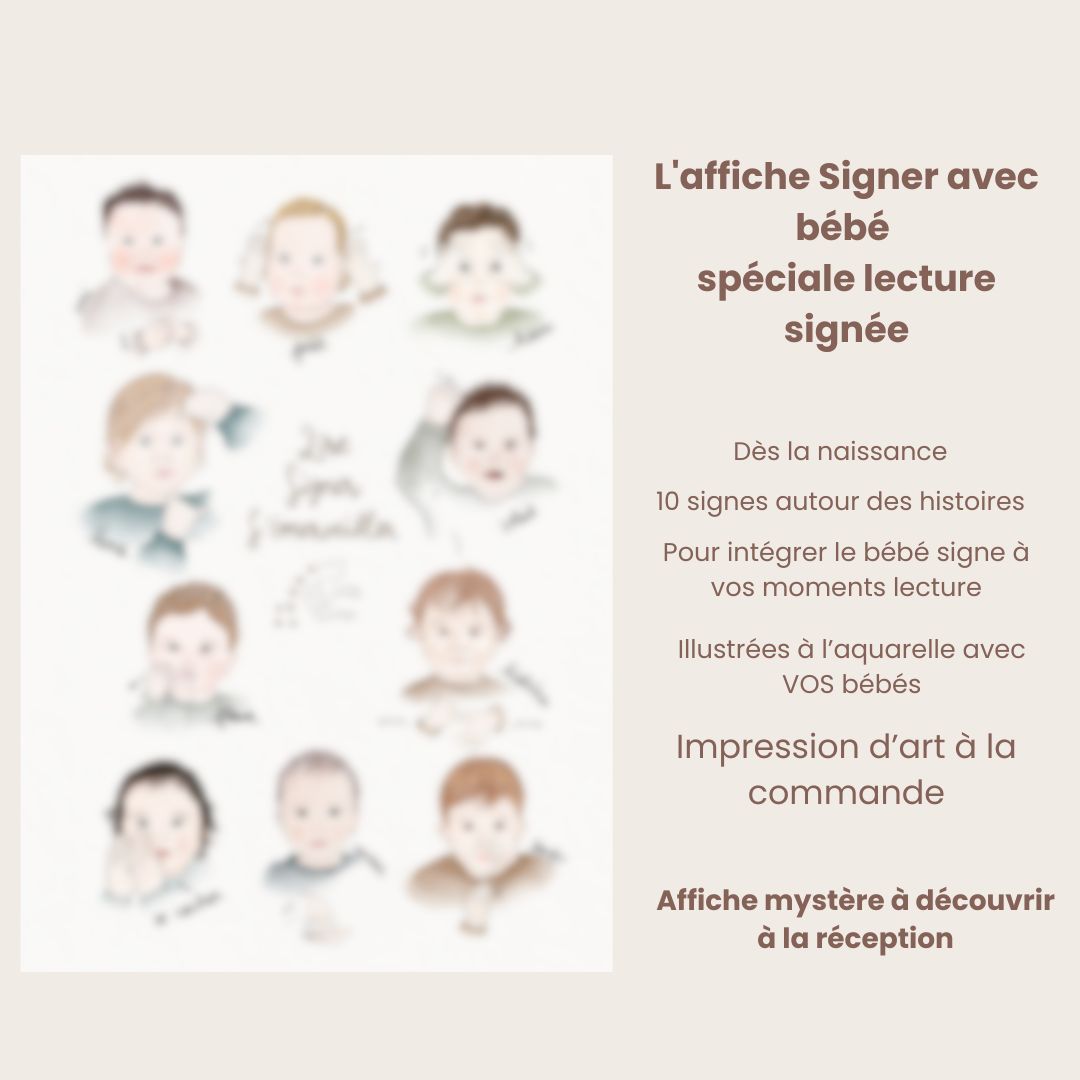 affiche mystère à découvrir à la réception signes autour de la lecture