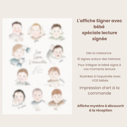 affiche mystère à découvrir à la réception signes autour de la lecture