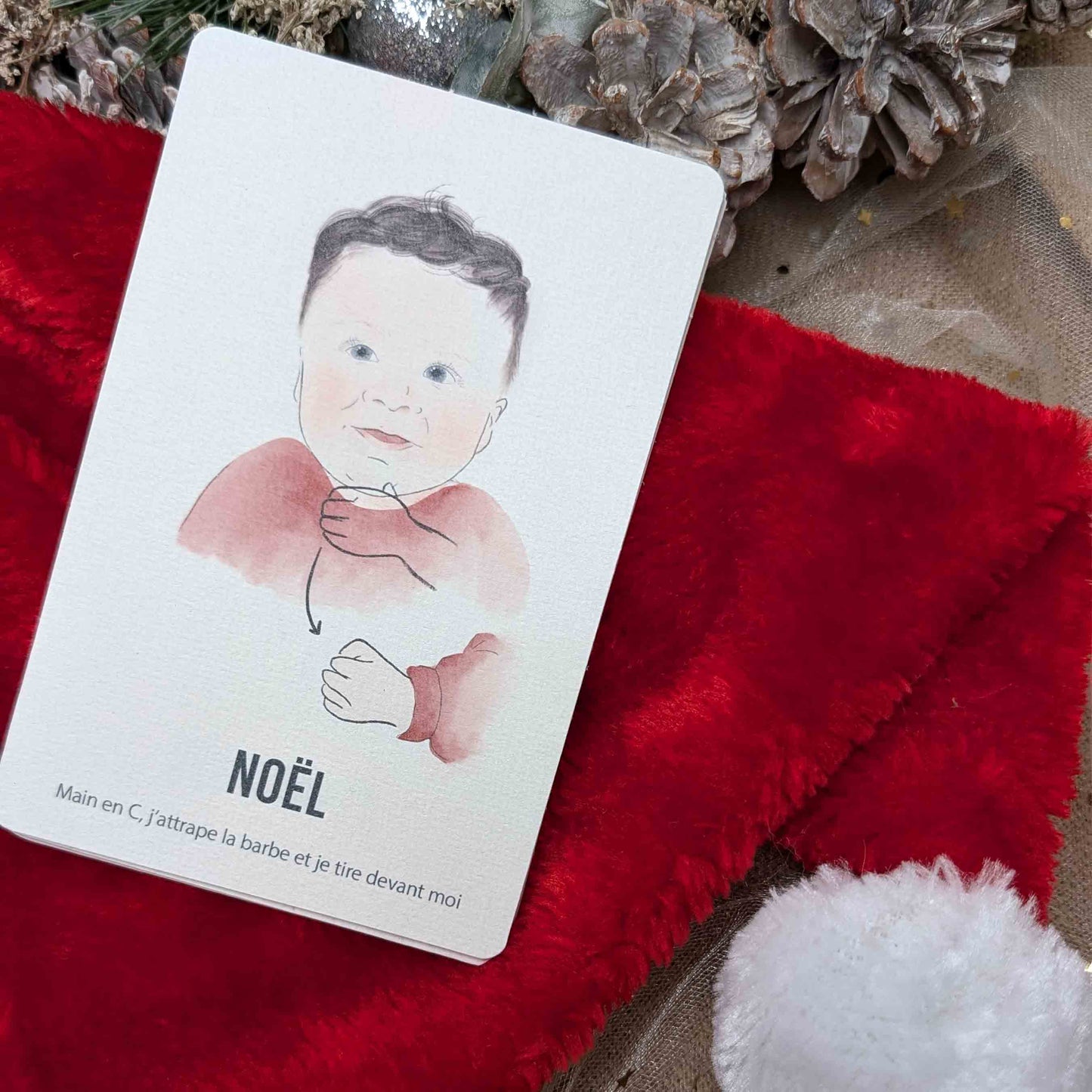 carte bébé signe noel signer avec bébé 