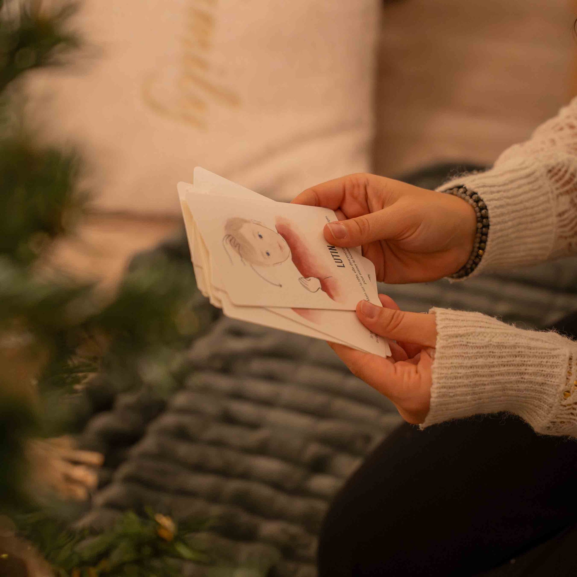 lutin, carte bébé signe de noel