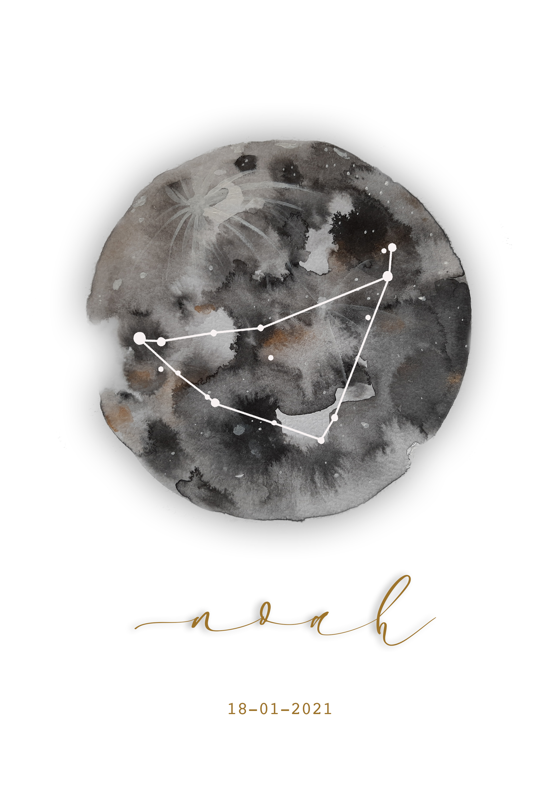 Les lunes astro La p'tite Ourse sont créées à partir d'une aquarelle numérique.