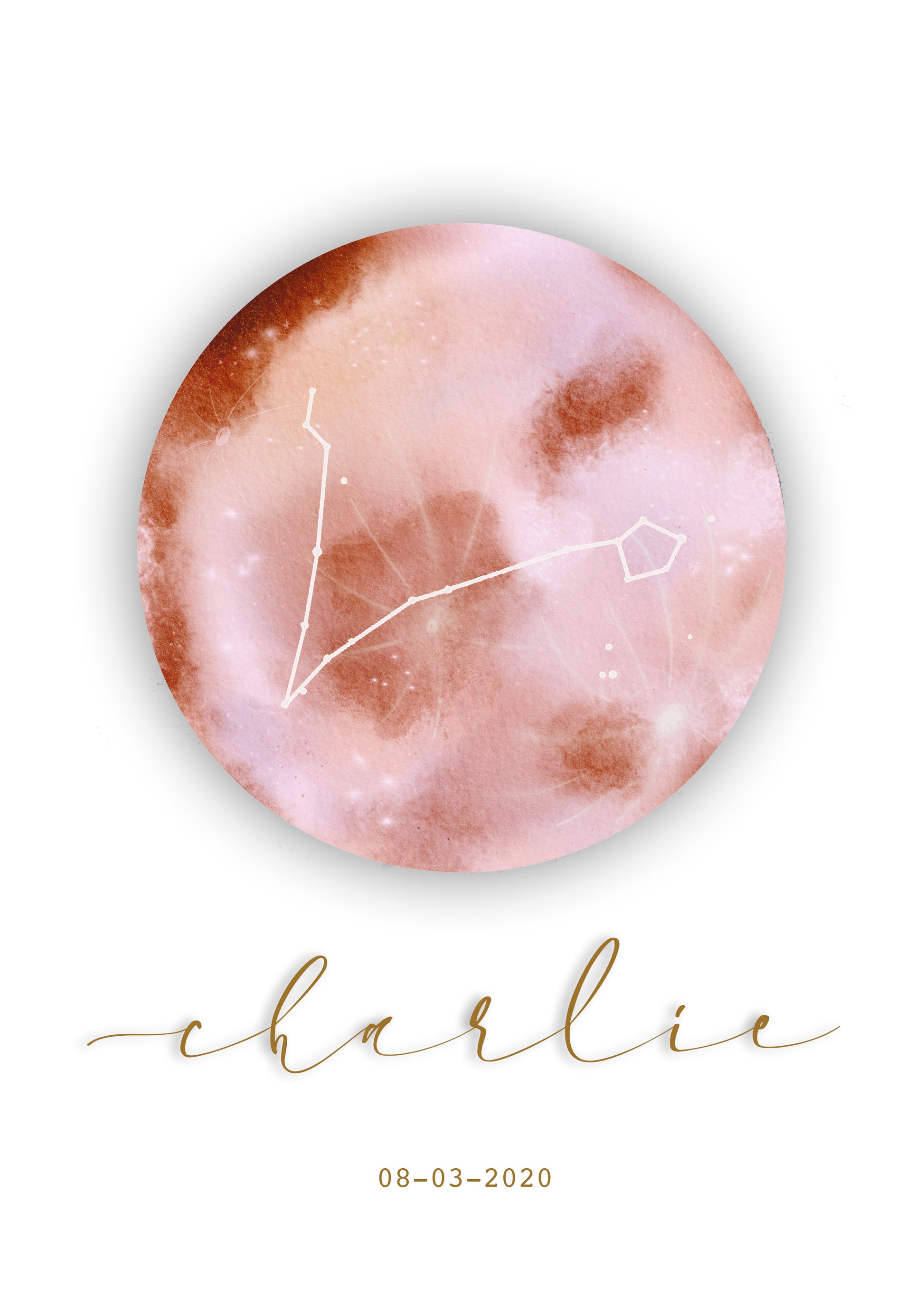 Les lunes astro La p'tite Ourse sont créées à partir d'une aquarelle numérique.