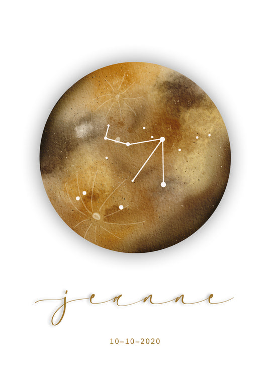 Les lunes astro La p'tite Ourse sont créées à partir d'une aquarelle numérique.